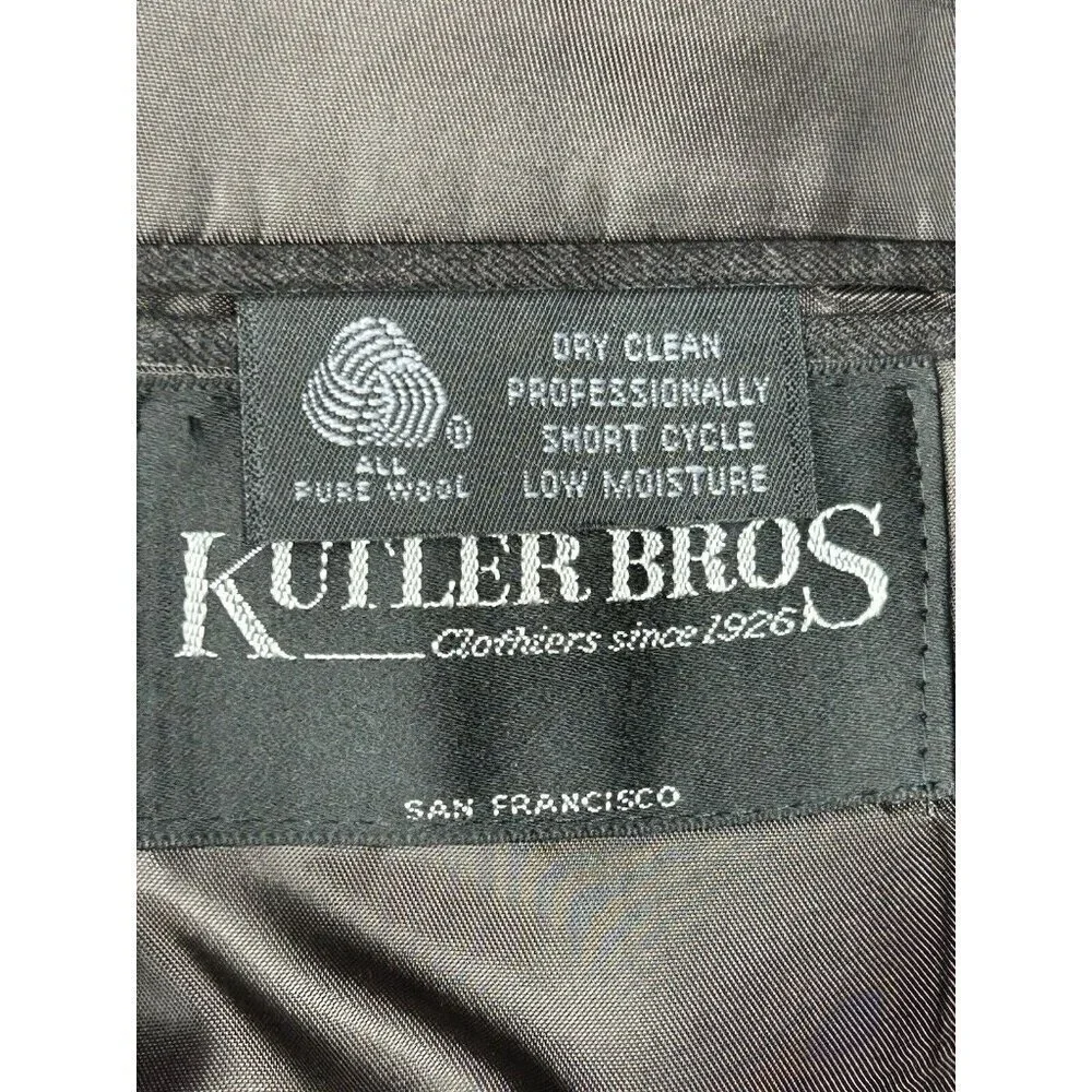 Vintage Burberrys Jacket Mens Wool Dark Gray Burberry Kutler Bros Suit Coat